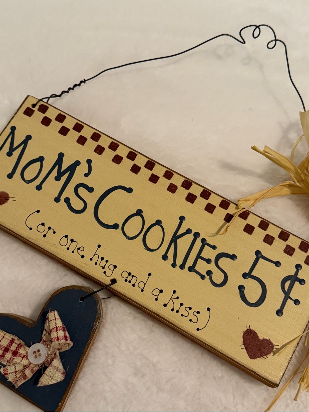 VINTAGE Mom’s Cookies WOODEN SIGN Wall Art Home Decor - Picture 7 of 7